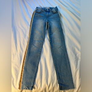 Garage - High Waisted Jeans  With White and Yellow Stripes